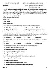 Đề cương kiểm tra giữa học kì 1 môn Giáo dục công dân Khối 8